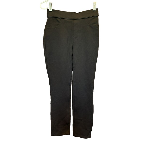 Quince Women’s Stretch Ponte Straight Leg Pants Small Pull On Cropped Black - Picture 1 of 5